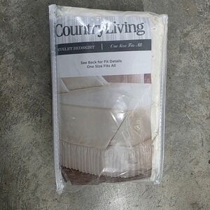 Country Living Eyelet Bedskirt One Size Fits All Ivory‎ Cotton Polyester